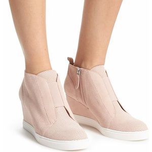 Blush suede wedge sneakers Linea Paola 9